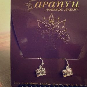 STERLING SILVER CAMERA EARRINGS NEW